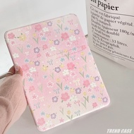360 Rotation Protective Case For iPad 10.2 8 9th Air 4 5 Generation 9.7 10th 10.9 Mini 6 2022 Pink Flower Cover with Pencil Holder