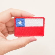 FLAG EMBROIDERY PATCH / CHILE FLAG BADGE EMBROIDERY / IRON PATCH