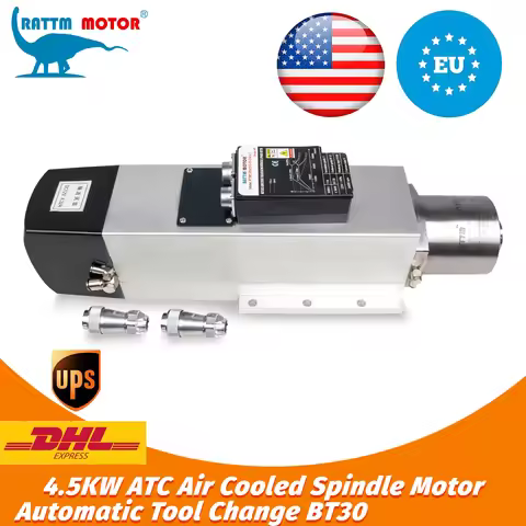 【US EU BR】ATC 4.5KW /7.5KW BT30 Auto Tool Changer Air-cooled Spindle Motor 24000RPM 380/220V for CNC