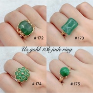 Us gold 10k jade ring with box