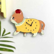 Cat Swing Wall Clock Living Room Mute Cartoon Household Clock Fashion Creative Decoration Wall-Mount