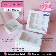 Box White WindowIVORY Pudding Cup Cake Box Contents 4 & 6 & Contents 9 Size 25x25x9 & 25x17x9 Premiu