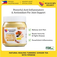 FDA APPROVED Heaven's Heart Natural Healing Turmeric Ginger Tea With Piperine 150g (Less Sugar)