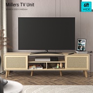 Tomato Home Tv Cabinet Millers with Rattan Effect 6ft Wide Up to 70 inchi Tv  - Tv kabinet rattan - 