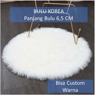 Korean Round Fur Tablecloth, Korean Round Fur Tablecloth Alas Meja Bulat Table Cloth Round Table Clo