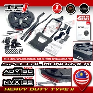 Special Rack Set GIVI NVX 155 V2 ADV 160 AEROX Heavy Duty Rack With LED Stop Light Bracket SRX Extre