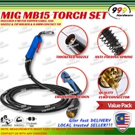 999 MIG MB15 WELDING TORCH GUN [4 METER] / EURO CONNECTOR MAG WELDER CO2 GUN / MIG AK15 CABLE TORCH 