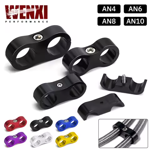 1Pcs Universal AN4 AN6 AN8 AN10 AN12 Billet Oil Fuel Water Hose Tube Seprator Divider Clamp aluminum