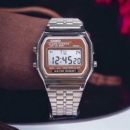 Fashion CASIO Men's Digital Waterproof Watch with Square Dial and High-Quality Stainless Steel Strap