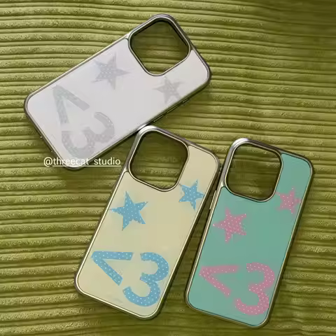 Korean Ins Millennium Y2K Sweet Cool Polka Dot Symbol Star Phone Case For Samsung S 23 24 25 26 EDGE