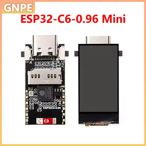 ESP32-C6 Dev Board 0.96 Inch LCD Screen ST7789 160x80 Mini Display SD Port LVGL QST Module for Ardui