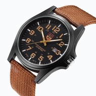 SOKI Swiss Army Watch Braided Nylon Band Men's Calendar Sports Quartz Watch#SOKI Swiss Military Watc