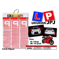 9512 P Sticker 14x14cm For Car Lesen JPJ Malaysia P Sticker for New Marking P User P Label For Car L