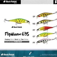 Flip Minnow 63S Sinking Lure Black Rabbit Casting Bait