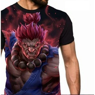 Akuma t-shirt, street fighter game character, boys, men, Bandung distro, full print, unisex, slang
