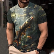 3D printed pattern men's T-shirt fashionable short sleeved men's T-shirt cool sports hip-hop T-shirt