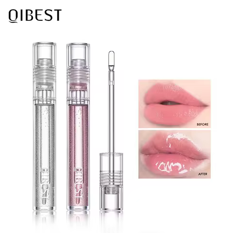 QIBEST Moisturizer Plumper Lip Gloss Long Lasting Transparent Lipgloss Base Watery Luster Glossy Lip