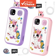 Kids Daily Play Toy Smartphone 2.4 Inch Touch Control Dual Camera Game Entertainment Music Playback 