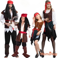 Kids Pirate Captain Boys Grils Halloween Costume Family Parent Child Pirate Crew Theatre Performance