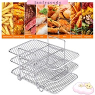 LANFY Air Fryer Rack, Stackable Cooker Dehydrator Rack,  Multi-Layer Stainless Steel Three-Layer Basket Kitchen Gadgets