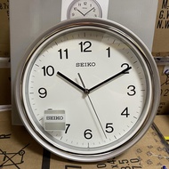 [TimeYourTime] Seiko Clock QHA008S Silver Case White Analog Standard Quartz Basic Wall Clock QHA008