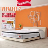 SLUMBERLAND Vitalize 2 Mattress(15 Years Slumberland Warranty)Tilam /12 Inch / Pocketed Spring / Pure Lambswool