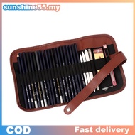 Sun 24Pcs Set Sketch Pencils case Charcoal Extender Pencil shade Cutter Drawing Bag Shine
