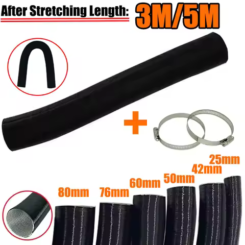 25mm 42mm 60mm 50mm 75mm 80mm Air Diesel Parking Heater Duct Pipe Tube Hose 3M 5M Length With 2 Clam