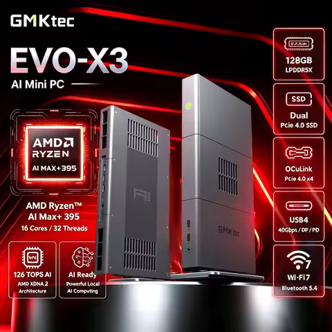 GMKtec EVO-X3 Mini PC AMD Ryzen AI Max+ 395 AI PC 16 Core High Performance Desktop Computer 126 TOPS