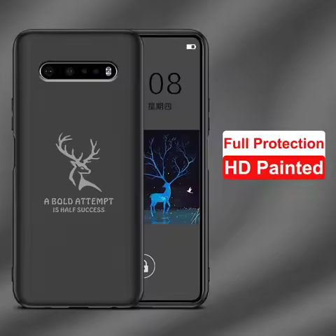 For LG V60 Thinq Case V60Thinq 5G HD Painted Elk Silicone Bumper Soft Phone Cases For LG V60 LGV60 P