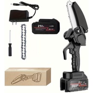 Mini Cordless Chainsaw, 6-Inch Handheld Chainsaw Holiday Gift, Splash-Proof Protection and Safety Lo