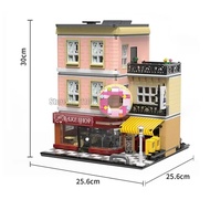 Compatible with LEGO 10180 2919 miếng Street View Bakery Shop Đồ chơi Gạch với Led Light Block