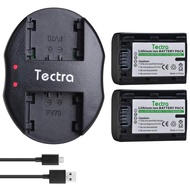 2-Pack NP-FH50 Battery + Dual USB Charger for Sony NP-FH30 NP-FH40 NP-FH70 NP-FH100 and Sony Cyber-S