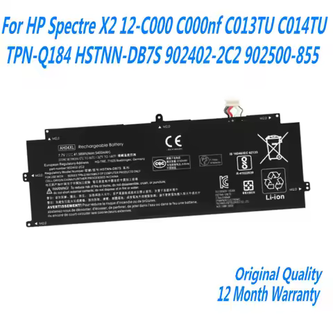 7.7V 41.58Wh AH04XL Laptop Battery For HP Spectre X2 12-C000 C000nf C013TU C014TU TPN-Q184 HSTNN-DB7