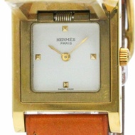 HERMES Medor 鍍金皮革石英女士手錶 BF572327