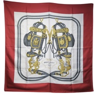 二手愛馬仕 Carree 90 圍巾，BRIDES de GALA，絲綢，白色，女士