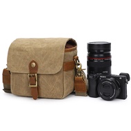 Canvas SLR Camera Bag Waterproof Shoulder Camera Bag