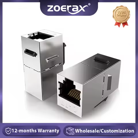 ZoeRax CAT7 Keystone Jack Inline Coupler Sheilded RJ45 8P8C Connector Cat6/Cat5e 10Gbps for Ethernet