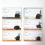 [COMBO 3/1] Bag of 18 Campus Series Meow Student Notebook Labels [Campus] .