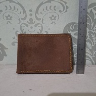 Preloved Brown Genuine Leather Card Wallet
