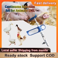 2ml Pet Automatic Continuous Syringe Adjustable Veterinary Syringe Vaccine Injector Syringe