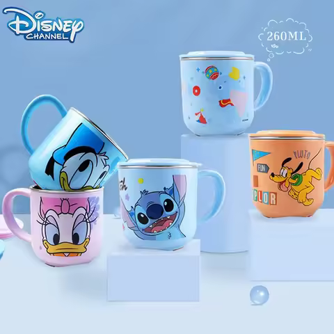 Disney Stitch Stainless Steel Water Cups Mickey Mouse Milk Cup Cute Daisy Cup Donald Duck Furniture 