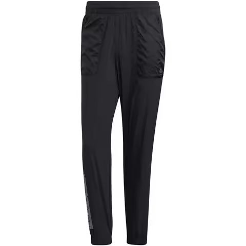 Adidas NEO Black Track Pants with Zippered Pockets and Brand - marked Side - Elastic - waisted and C