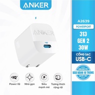 [ ANKERVN ] Sạc ANKER  313 GEN 2 30W 1 cổng USB-C PiQ 3.0 tích hợp PD/PPS - A2639 - Hỗ trợ sạc nhanh