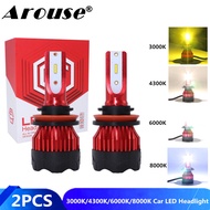 2PCS H11 H7 H1 H4 Car LED Headlight Bulbs 72W/Pair 8000LM 3000K 4300K 6000K 8000K 9005 HB3 9006 HB4 