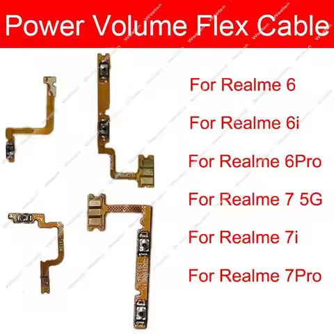 Power Volume Flex Cable For Oppo Realme 6 6i 6Pro 7 7i 7Pro 4G 5G Power Volume Side Key Mini Button 