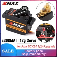 Emax ES08MA II Servo 1/2/4Pcs  Motor SCX24 Servo 12g 15T Mini Metal Gear Analog Servo for RC Car Axi