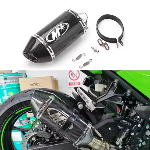 Motorcycle Exhaust M4 Muffler Carbon Fiber Escape Moto Pipe For Honda R3 R6 Z1000 800 Z900 MT09 300C