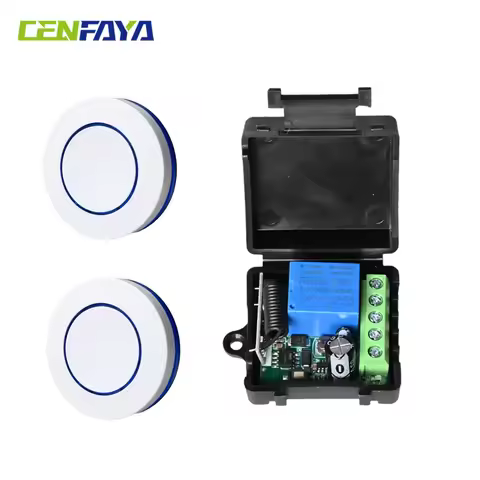 CENFAYA DC 6V 9V 12V 24V Wireless RF Relay Module Remote Control Switch 433Mhz Round Button Kit for 