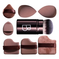 BS-MALL 7pcs/Set Multi-Function Retractable Makeup Brush Set, Including Blush, Foundation, Contour B